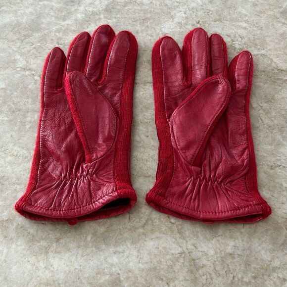 Vintage Red Leather Gloves - Picture 1 of 6